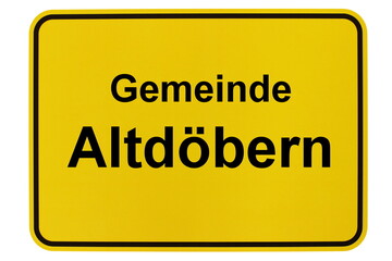 Illustration eines Ortsschildes der Gemeinde Altdöbern in Brandenburg