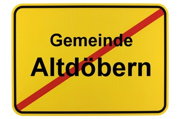 Illustration eines Ortsschildes der Gemeinde Altdöbern in Brandenburg
