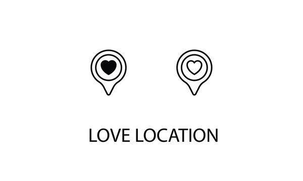 Love location double icon design stock illustration