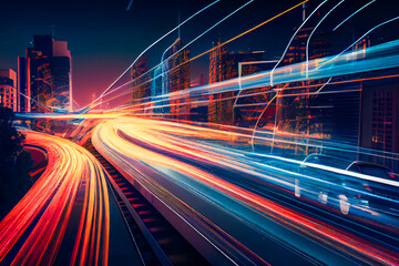 Smart metropolis with lightning-fast information highways . Generative AI