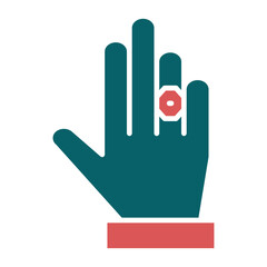 Vector Design Ring in Hand Icon Style