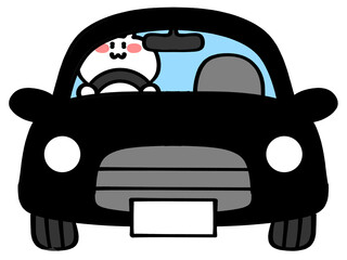 車を運転するにゃんこイラスト素材