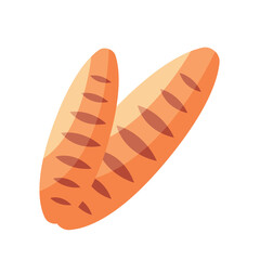 loaf bread isolated illustration