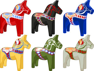 A collection of Swedish Folklore Dala Horses