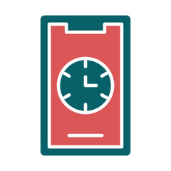 Vector Design Mobile Clock Icon Style
