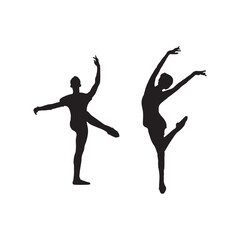Naklejka na ściany i meble silhouette pack of dancer silhouettes