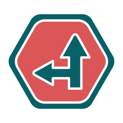 Vector Design Side Road Left Icon Style