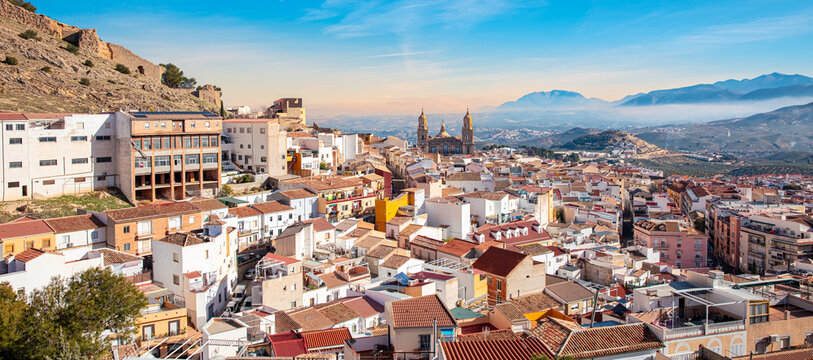Aerial view of Jaen Cathedral in Jaen, Spain