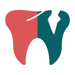 Vector Design Broken Tooth Icon Style