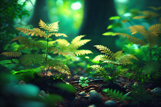 Cool shade and gentle sounds of rustling leaves in a peaceful forest