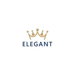 Elegant crown logo icon isolated on white background