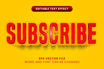 Subscribe 3d red text effect