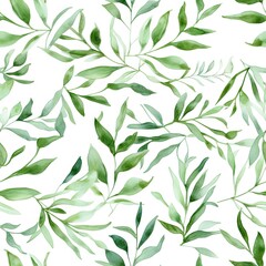 Naklejka na ściany i meble botanic, botany, summer, vector, painting, background, colorful, forest, isolated, illustration, watercolor, nature, floral, foliage, plant, print, tropical, leaf, tree, wallpaper, green, art, decorat