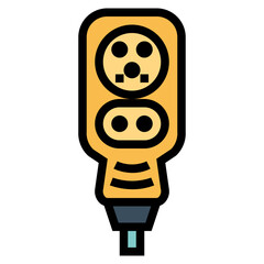 charging plug filled outline icon style