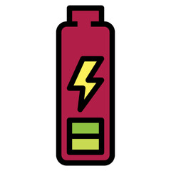 low battery filled outline icon style
