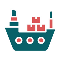 Vector Design Cargo Ship Icon Style
