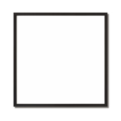 Black square frame mockup isolated cutout PNG on transparent background, Artwork template for painting, photo or poster, isolated graphic design element