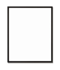 Empty vertical frame mockup isolated over transparent background, Artwork template for painting, photo or poster, One black framework mock-up isolated graphic design element