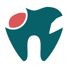 Vector Design Broken Tooth Icon Style