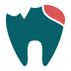 Vector Design Tooth Decayed Icon Style