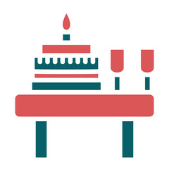 Vector Design Birthday Table Icon Style