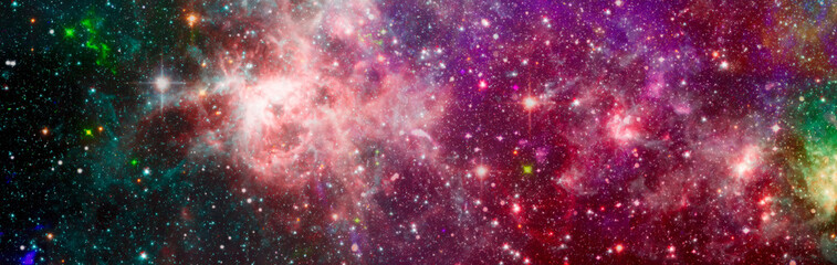 Stars of a planet and galaxy in a free space . Bright Star Nebula. Distant galaxy. Abstract image....