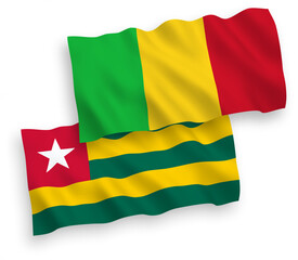 Flags of Togolese Republic and Mali on a white background