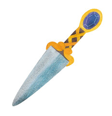 Dagger on a white background. watercolor illustration