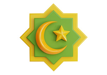3d rendering of crescent moon or islamic symbol, suitable for your projects related to islamic and ramadan theme	