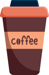 Isolated dark brown coffee paper cup