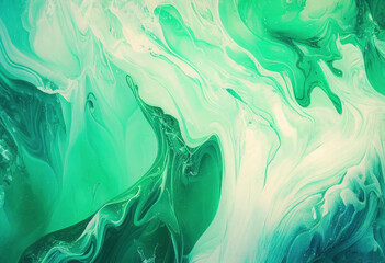 Green abstract background, Marble texture, Watercolor, Generative AI