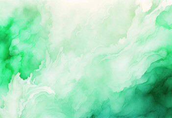 Fototapeta na wymiar Green abstract background, Marble texture, Watercolor, Generative AI