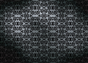black gradient vector floral ornament on a dark background