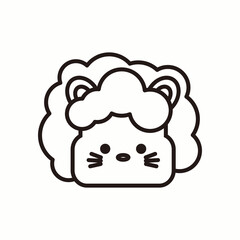 Lion Black and White Icon