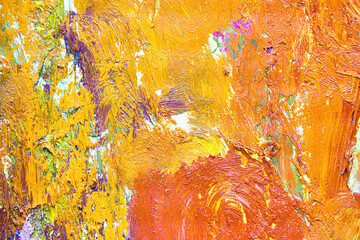 Colorful abstract oil painting art background. Texture of canvas and oil.