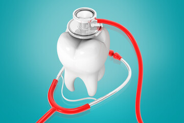 Dental care concept. innovative dental treatment and diagnostics. 3d illustration