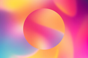 Round Background Vibrant Color Gradient Abstract Illustration: Modern Retro Design with Smooth Curves and Soft Texture for Wallpaper and Poster Templates - Blue, Purple, Red, Yellow and Orange