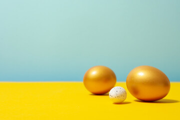 Pension rewards, returns and investment funding concepts, golden eggs
