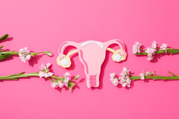 Women's health and women's healthcare concept with uterus