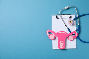 Women's health and women's healthcare concept with uterus