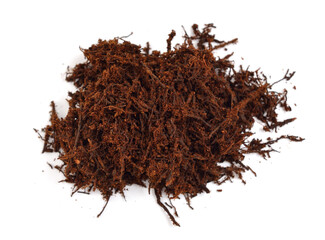 Fern root substrate isolated on white background