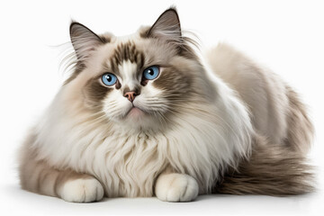 Fototapeta premium Gentle Giants: A Portrait of Ragdoll Cats' Sweet Temperament and Stunning Beauty