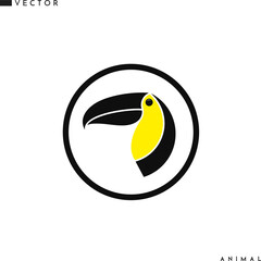 Abstract toucan. Tropical bird emblem