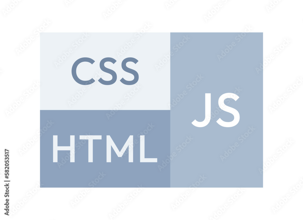 Fototapete Programming languages for website building semi flat color vector icon. Editable element on white. Simple cartoon style spot illustration for web graphic design and animation. Outfit Bold font used