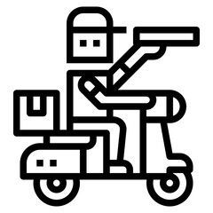 pizza deliver line icon style