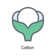 Cotton Vector  Fill outline Icons. Simple stock illustration stock