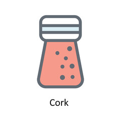 Cork  Vector  Fill outline Icons. Simple stock illustration stock