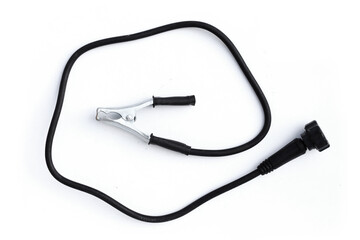 Welding equipment on white background. Welding ground clamp