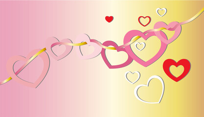background with red and pink hearts