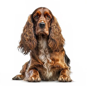 english cocker spaniel isolated on white background. generated by AI